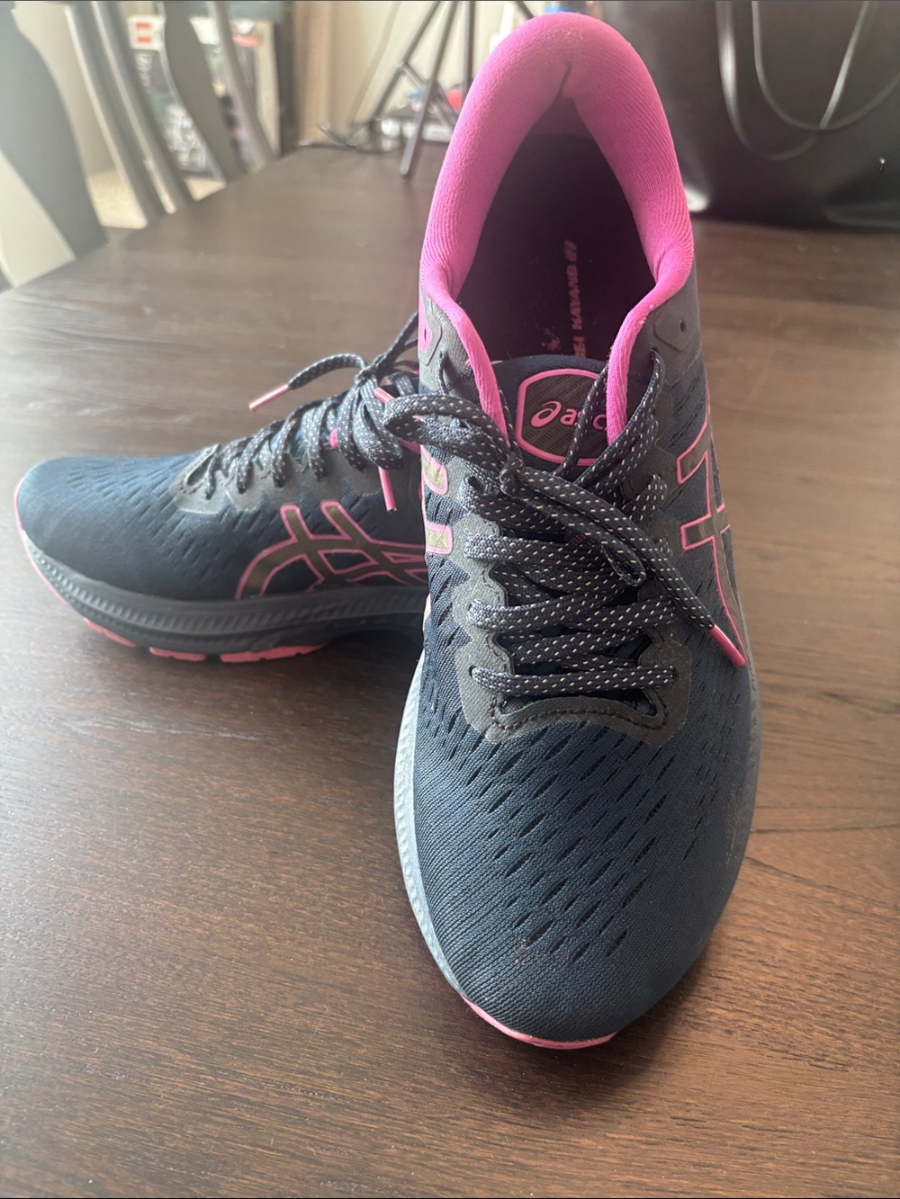 ASICS Navy with Pink Women's Athletic Running Shoes
